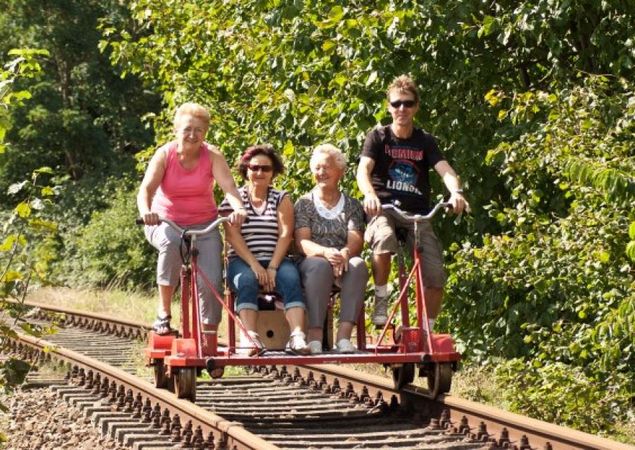 Draisine zwischen Templin und Fürstenberg/Havel (c) Erlebnisbahn GmbH Draisine zwischen Templin und Fürstenberg/Havel (c) Erlebnisbahn GmbH